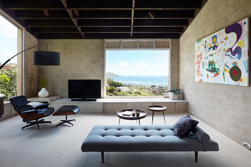 Ehupua House Honolulu For Sale Landscape Scenery Views Award-Winning Architect Sid Snyder Built 1969 Glazed Doors Lawn Indoor Outdoor Living Pacific Coast Seaview