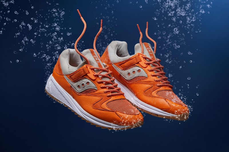 END Clothing Saucony Grid 8500 Lobster Release Info Details Jaffa Orange Peel Orange Blue Closer Look how to buy cop purchase drop may 11 2018