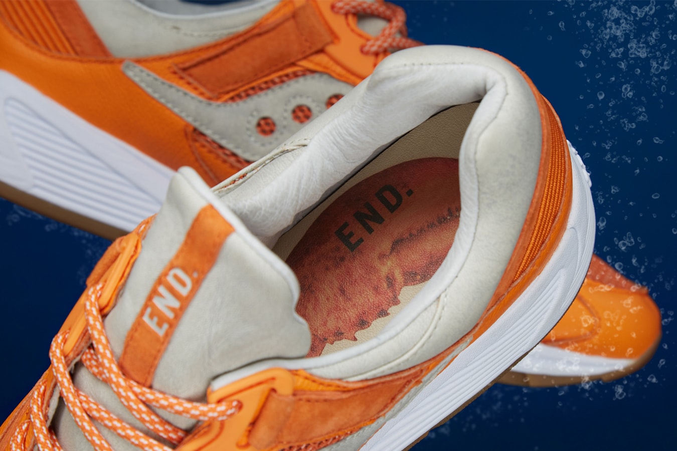 END Clothing Saucony Grid 8500 Lobster Release Info Details Jaffa Orange Peel Orange Blue Closer Look how to buy cop purchase drop may 11 2018