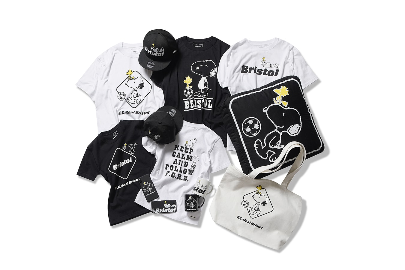 F C Real Bristol peanuts collaboration clothing tee shirt bag snoopy hat cap mug sticker phone case may 26 2018