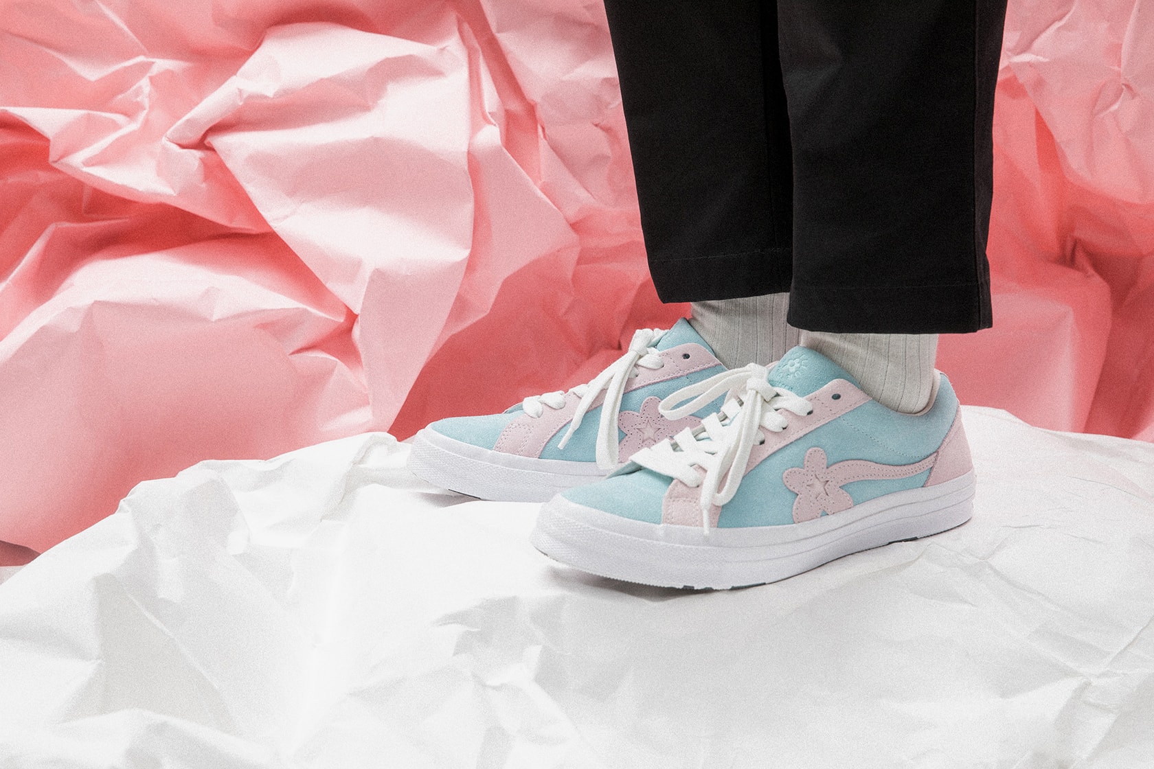 GOLF le FLEUR* x Converse Two Tone Closer Look Tyler, The Creator Pink Blue Orange Pastel Summer Release Information Details Closer Look Raffle HBX Available Now