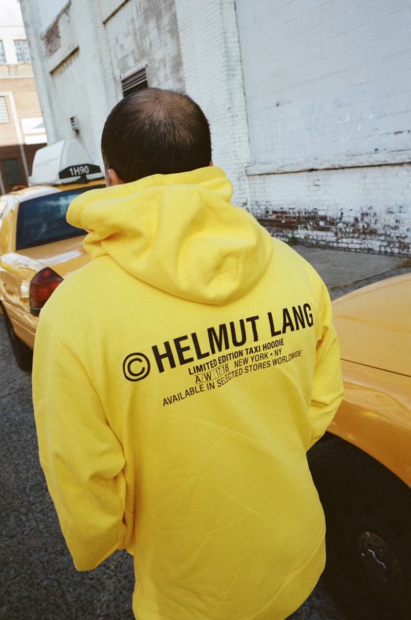 Helmut Lang Global Taxi Initiative campaign advertisement drivers limited edition 1998 yellow cab photographers hoodie tee shirt long short sleeve HONG KONG ALEXANDRA LEESE @ALEXLEESE  LONDON TOM EMMERSON @TOM.EMMERSON  NEW YORK ALEX LEE @ALEXLEENYC  PARIS PATRICK WELDE @PATRICKWELDE  TOKYO KENTA NAKAMURA @HANAHANAMEGANE17 reference homage may 30 2018 pre order