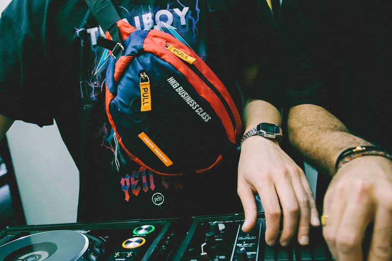 Heron Preston AIRBORNE HBX Launch Event After Party Recap Business Class T Shirt Fanny Pack Cap Hat