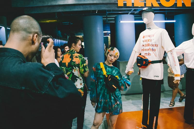 Heron Preston AIRBORNE HBX Launch Event After Party Recap Business Class T Shirt Fanny Pack Cap Hat