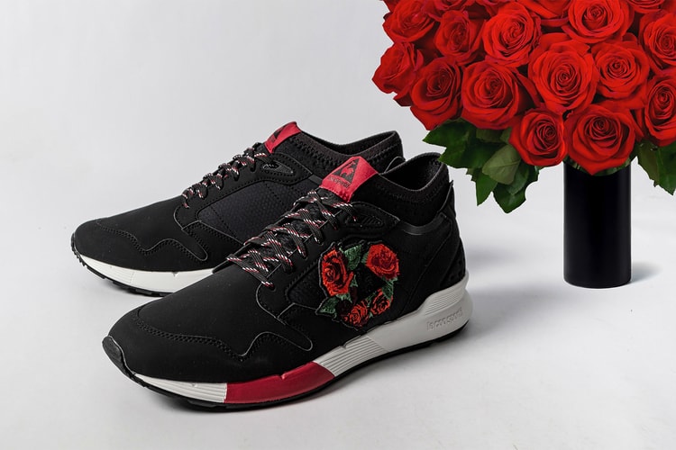 Le Coq Sportif Utilizes Rose Embroidery for Black & Tango Red Omicron
