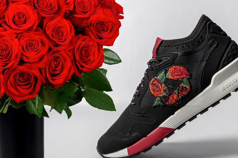 Le Coq Sportif Omicron Embroidery Black Tango Red roses may 2018 release date info drop sneakers shoes footwear