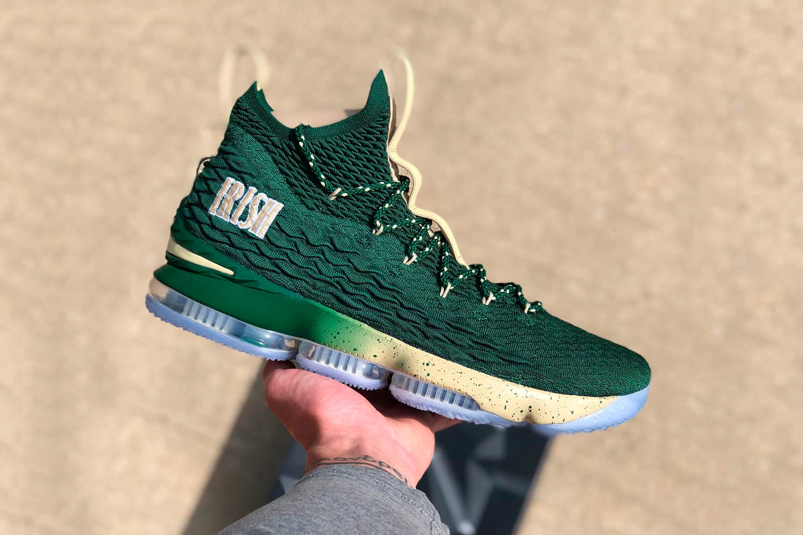 LeBron James Nike LeBron 15 St. Vincent–St. Mary Colorways luck of the Irish white green