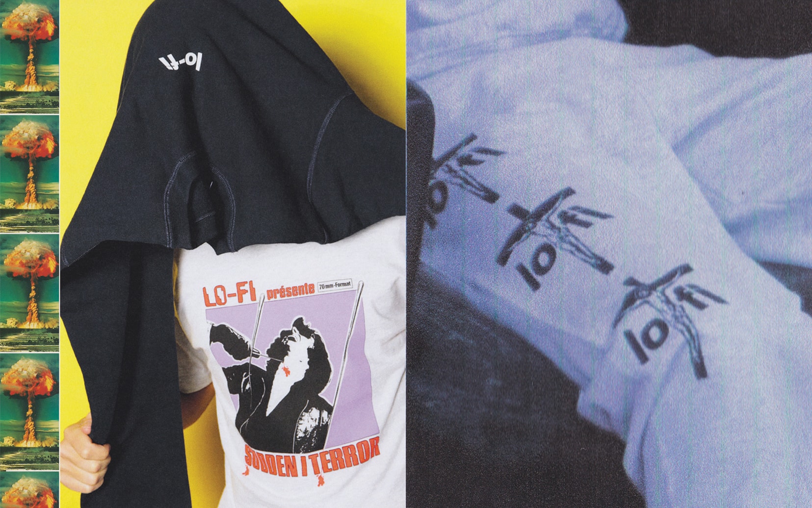 Lo-Fi Range #004 'Sudden Terror' Lookbook Collection Hoodies Jackets Graphic Tees T-Shirts Tracksuits Accessories Keychains Tote Bags Sweatshirts In Store Online Saturday Sunday June 2 3