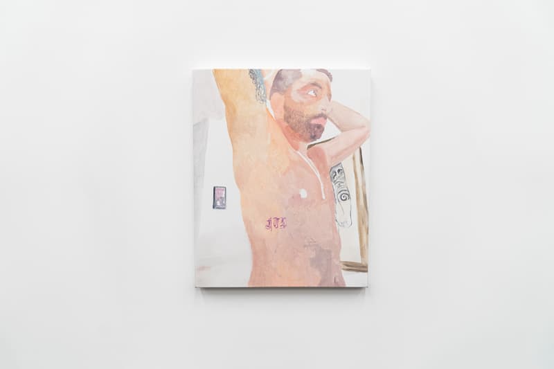 lucien smith virgil abloh off white em pty gallery exhibition paintings artworks t-shirts clothes apparel