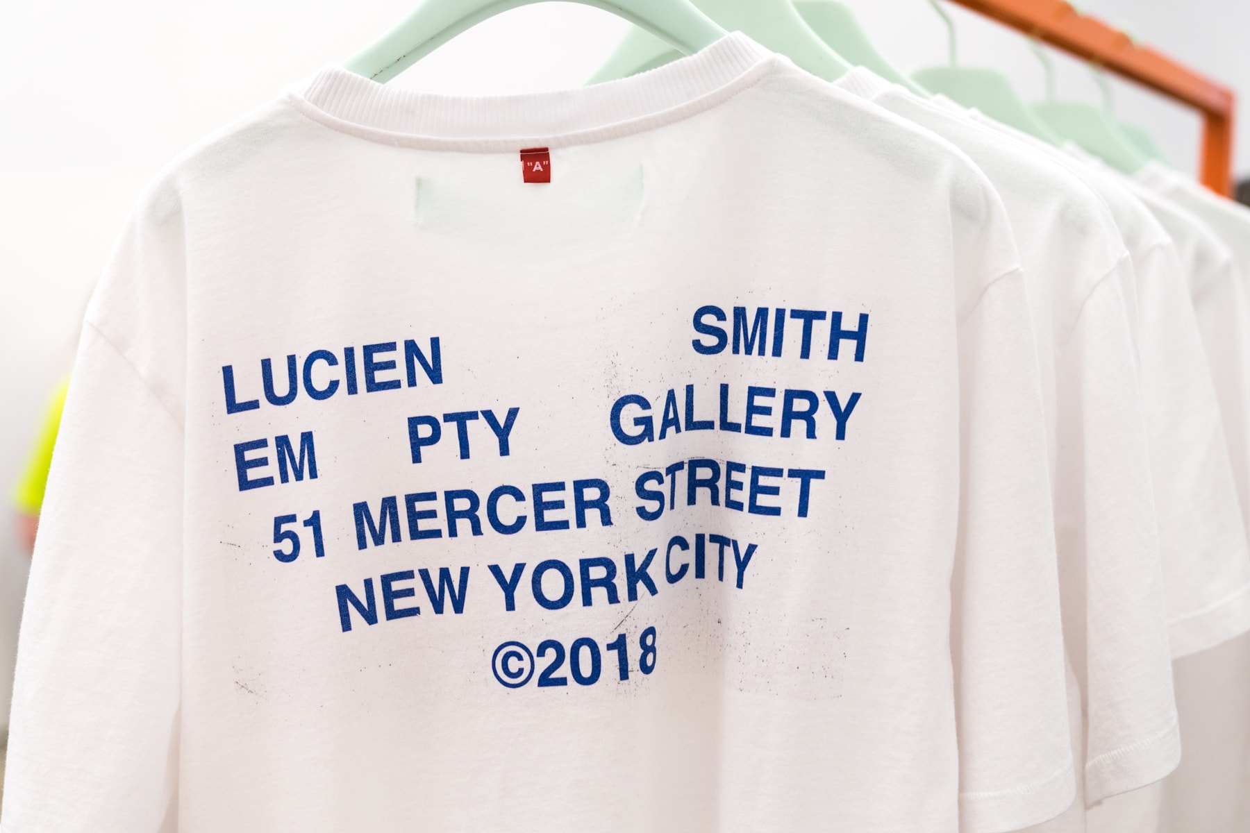 lucien smith virgil abloh off white em pty gallery exhibition paintings artworks t-shirts clothes apparel