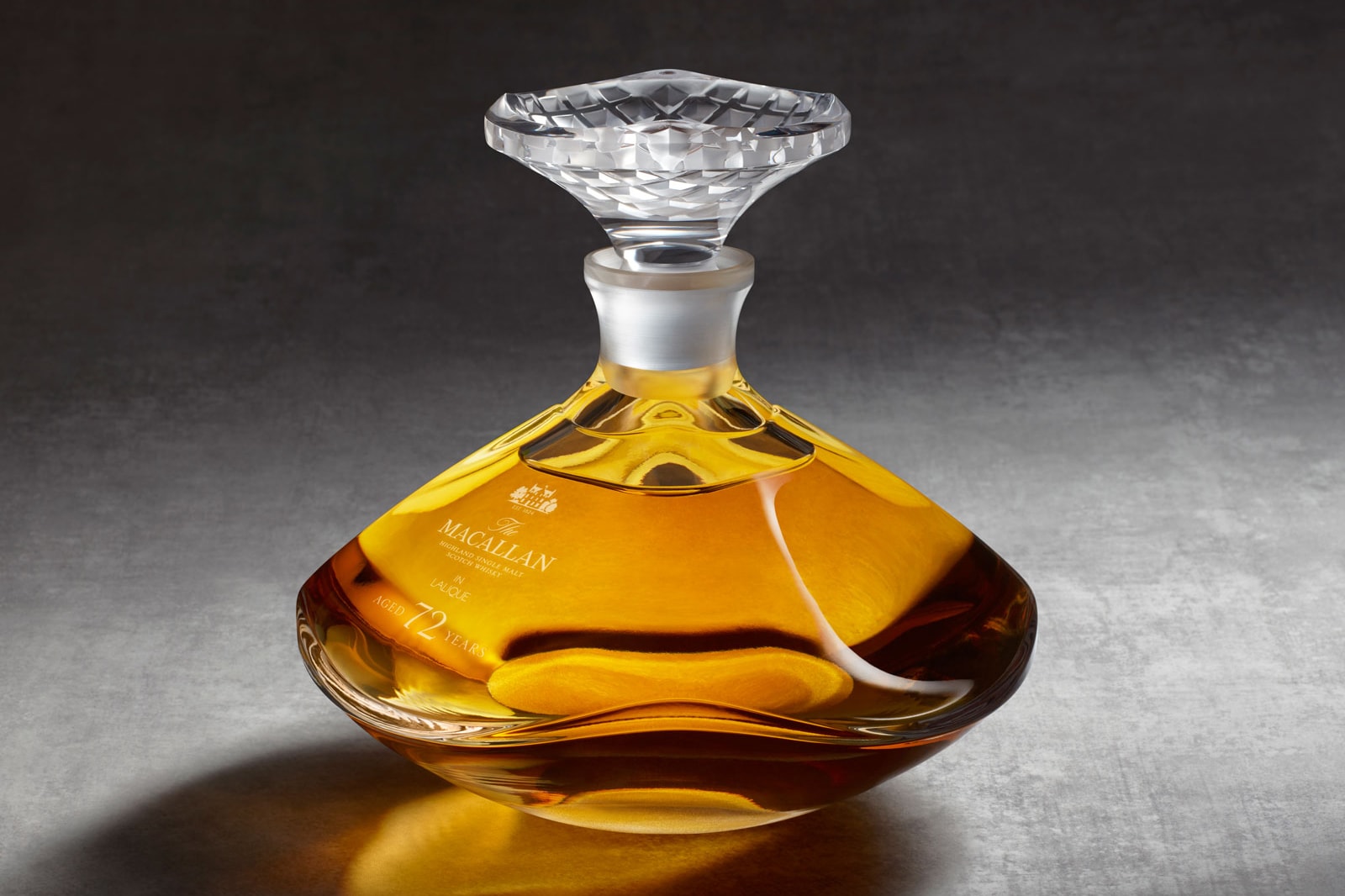 Macallan 72 Years Old Lalique Genesis Decanter 60k thousand k usd dollars Burgess Studio Distillery Single Malt Whiskey Scotch whisky
