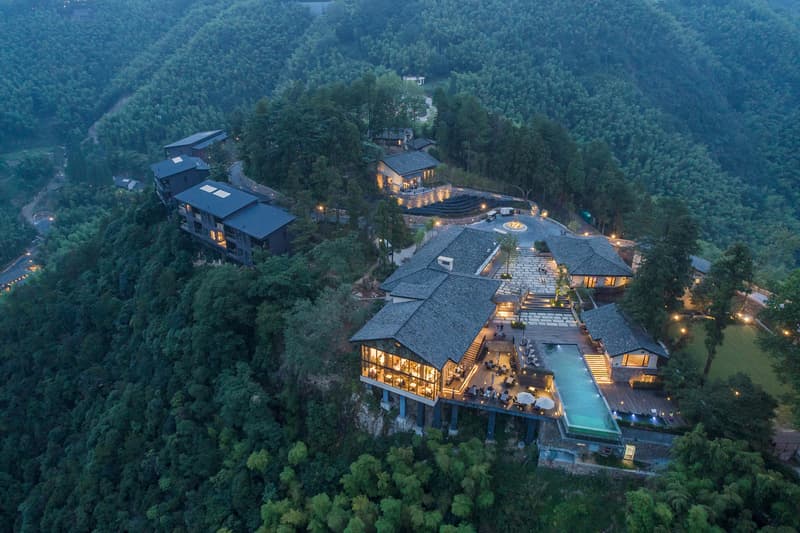 "Naked Castle" Shanghai Tianhua Architectural Design China Modern Interior Exterior Woodland Trees Swimming Pool Restaurant Hotel