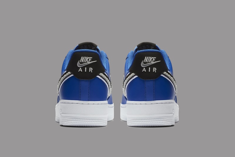 Nike Air Force 1 Low 3D Chenille Swoosh blue black grey sneakers footwear