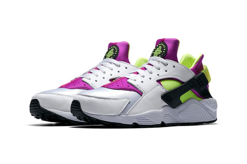 Nike Air Huarache Run 91 Neon Yellow/Magenta Black White Hulk Color Pop