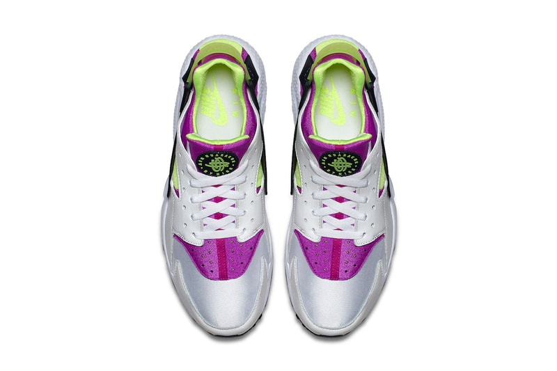 Nike Air Huarache Run 91 Neon Yellow/Magenta Black White Hulk Color Pop