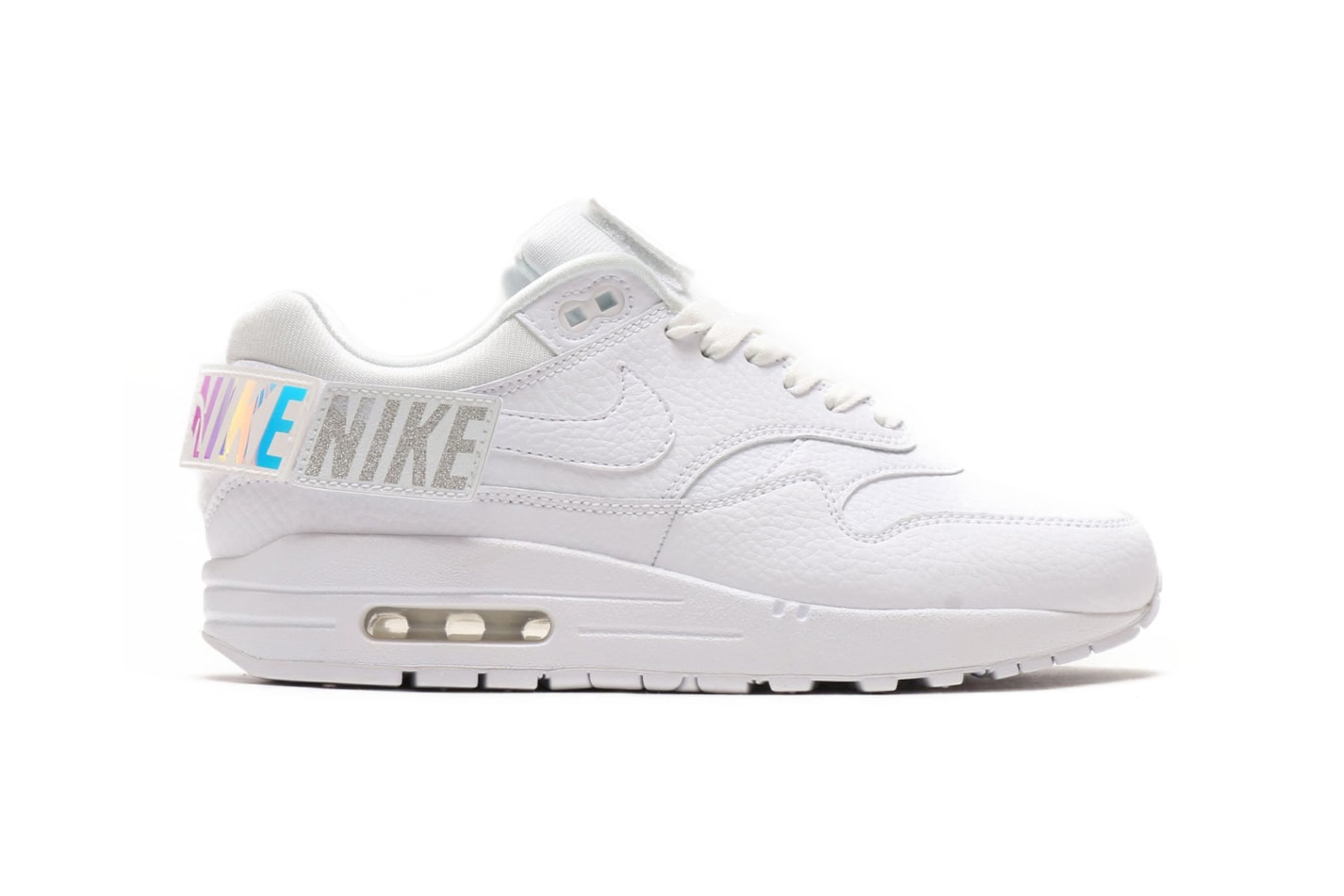 Nike Air Max 1 100 Triple White velcro patches customizable may 2018 release date info drop sneakers shoes footwear atmos