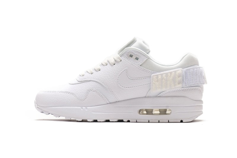 Nike Air Max 1 100 Triple White velcro patches customizable may 2018 release date info drop sneakers shoes footwear atmos