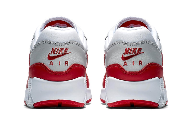 Nike Air Max 1 x 90 Hybrid White Red Colorway Closer Look Release Date Details Cop Purchase Buy Now Raffle Kicks Shoes Trainers Sneakers