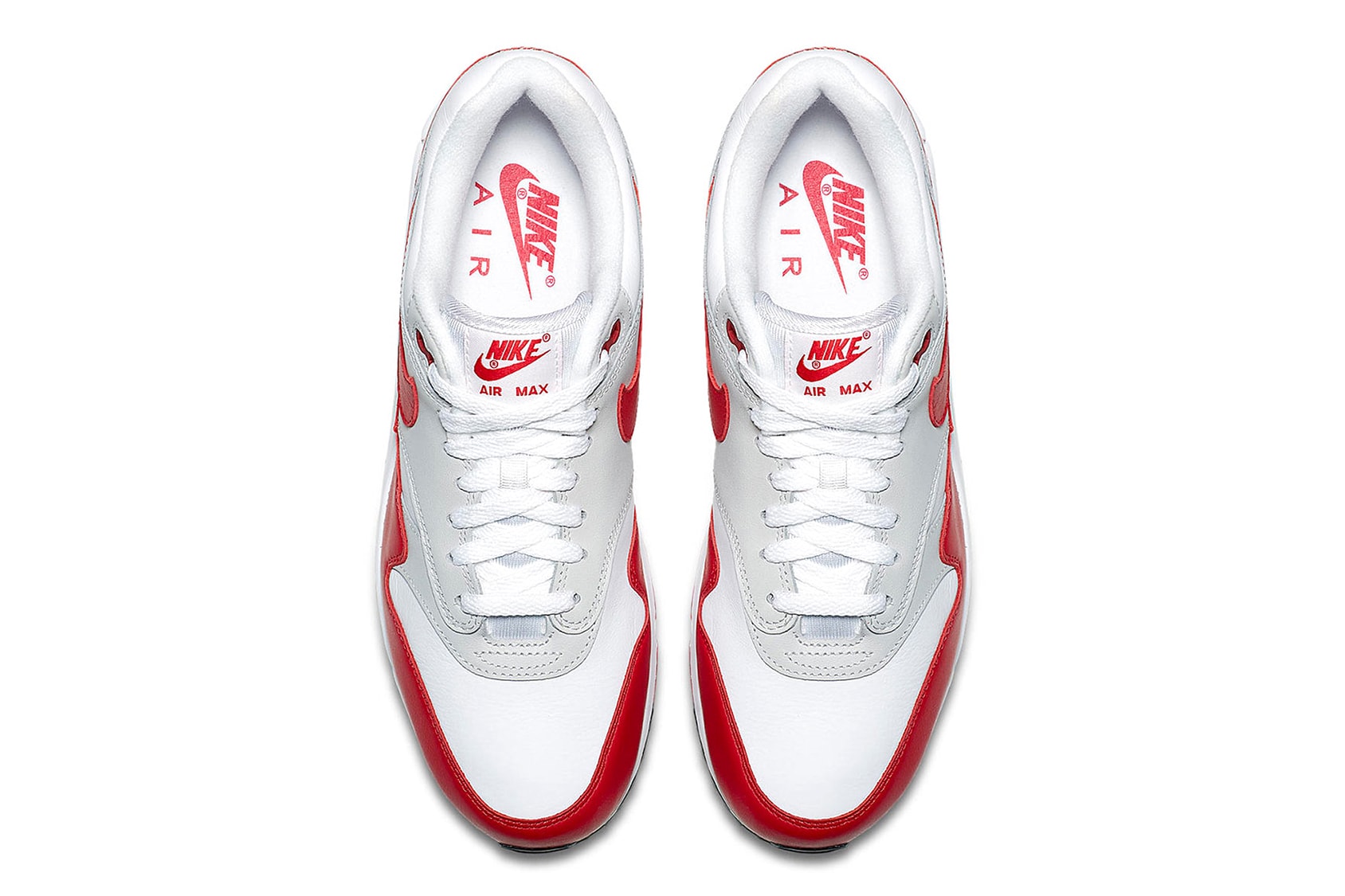 Nike Air Max 1 x 90 Hybrid White Red Colorway Closer Look Release Date Details Cop Purchase Buy Now Raffle Kicks Shoes Trainers Sneakers