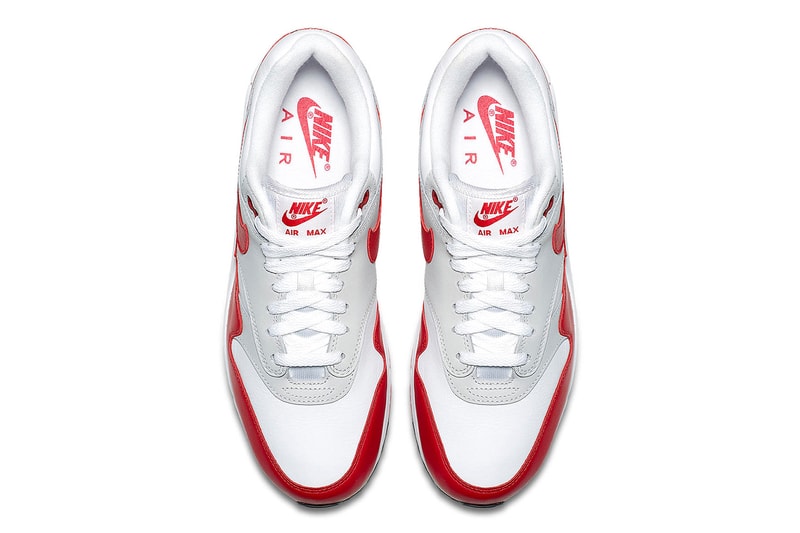 Nike Air Max 1 x 90 Hybrid White Red Colorway Closer Look Release Date Details Cop Purchase Buy Now Raffle Kicks Shoes Trainers Sneakers