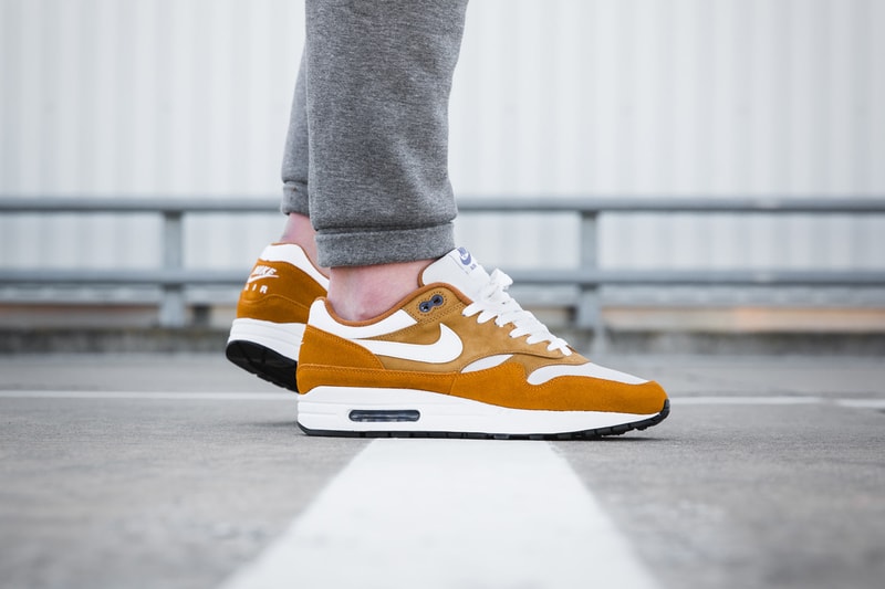 nike air max 1 curry pack on foot sneakers footwear shoes kicks swoosh