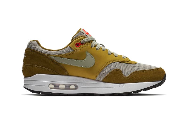 Nike Air Max 1 Curry Pack Rerelease release info sneakers footwear yellow red green suede