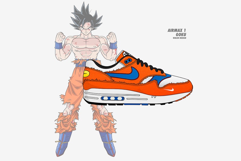 nike air max 1 dragon ball goku custom sneakers