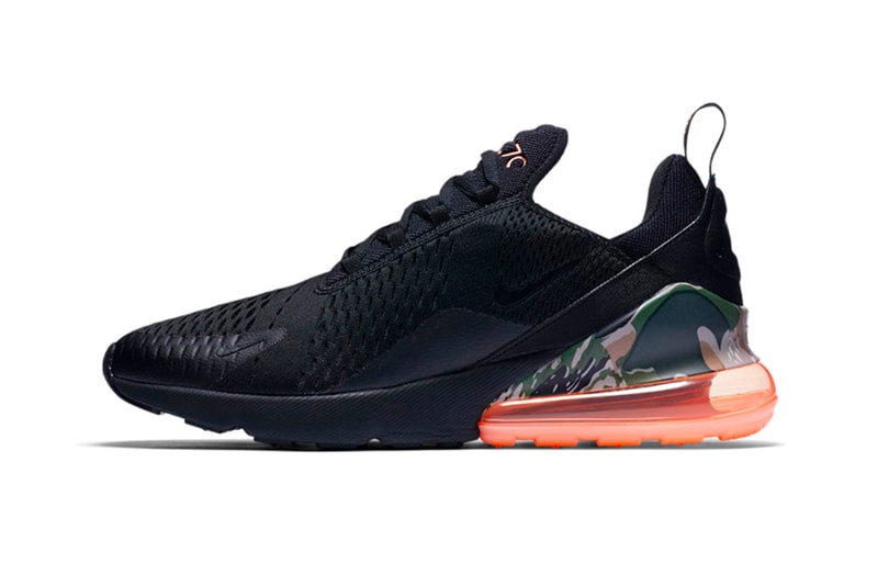 Nike Air Max 270 Camo Sunset release info black sneakers footwear