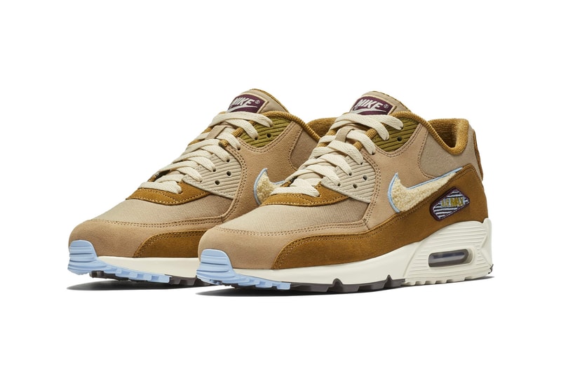 Nike Air Max 90 Chenille Swoosh First Look tan release date sneaker price blue suede leather
