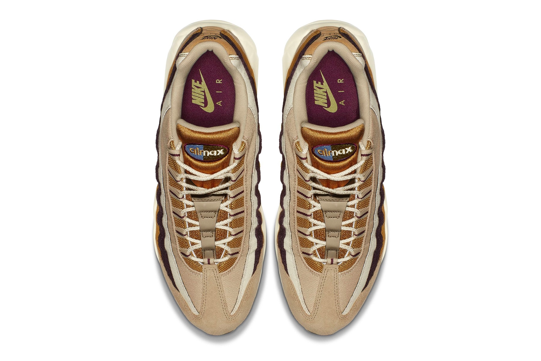 Nike Air Max 95 "Desert/ Royal Tint" sneaker release brown suede gold price
