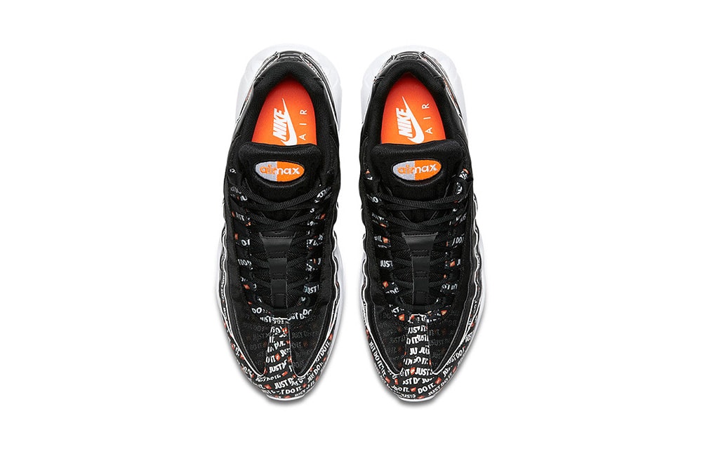 Nike Air Max 95 Just Do It Black White Orange 2018 footwear nike sportswear
