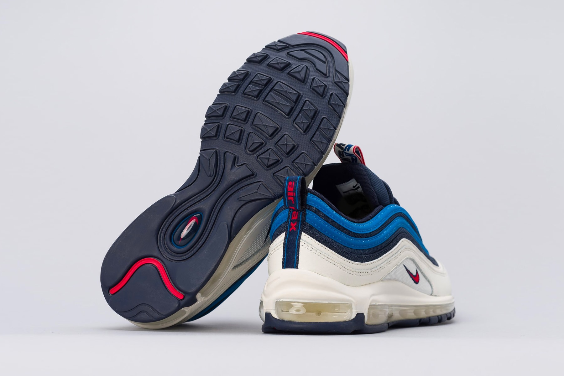 Nike Air Max 97 Pull Tab blue white red release info sneakers footwear