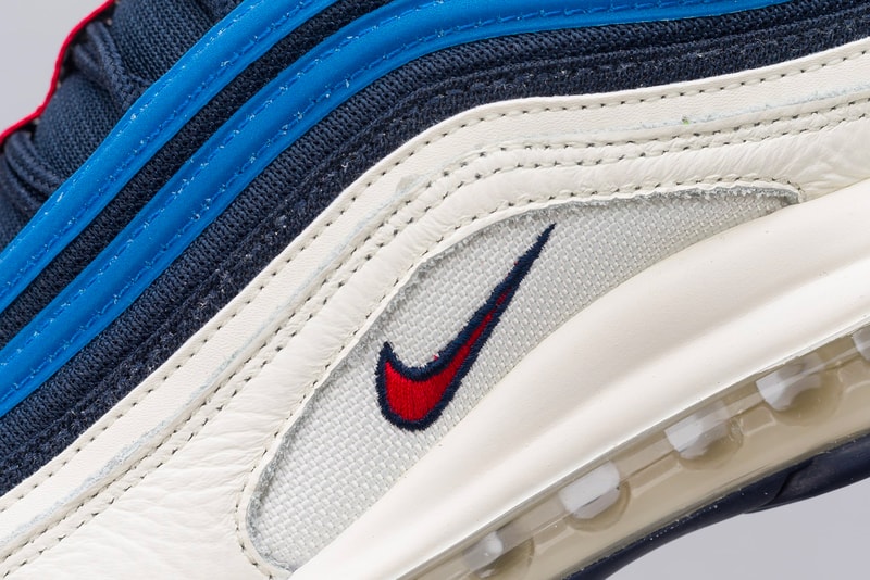Nike Air Max 97 Pull Tab blue white red release info sneakers footwear