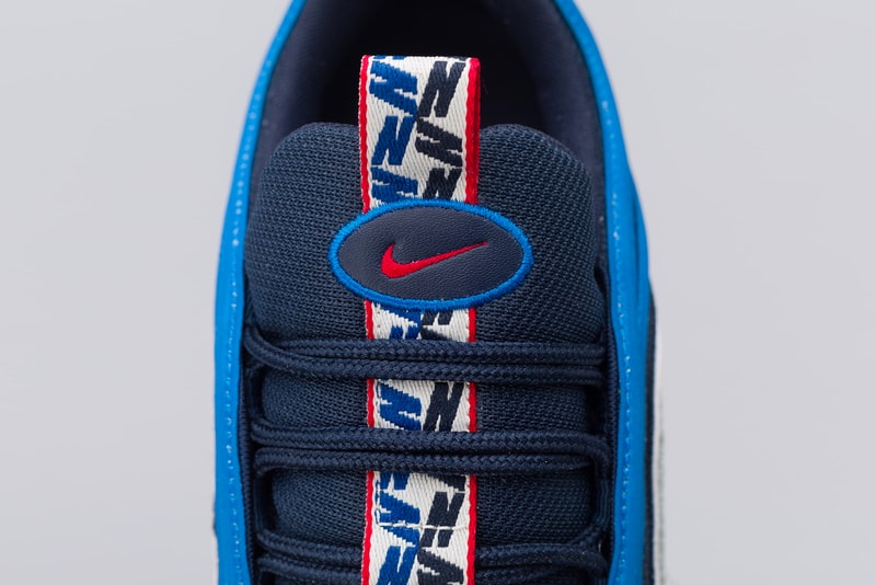 Nike Air Max 97 Pull Tab blue white red release info sneakers footwear