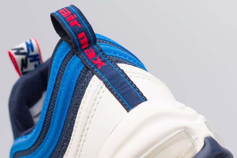 Nike Air Max 97 Pull Tab blue white red release info sneakers footwear