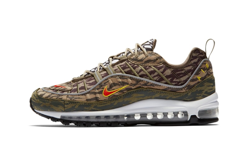 Nike Air Max 98 "AOP" Pack Release Date camo black white price all over print sneakers purchase