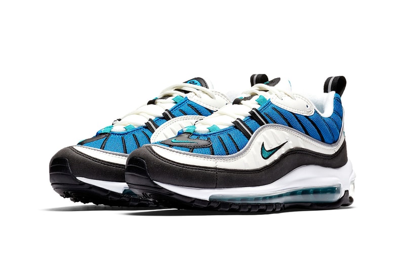 Nike Air Max 98 blue nebula sail radiant emerald