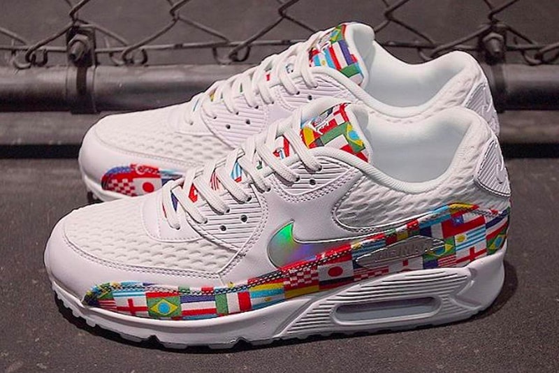 Nike Air Max Plus Air Max 90 Air Zoom Spiridon Flag Pack First Look international flags countries white sneakers release date