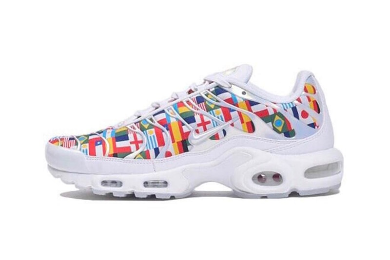 Nike Air Max Plus Air Max 90 Air Zoom Spiridon Flag Pack First Look international flags countries white sneakers release date