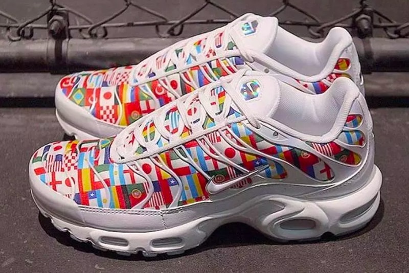 Nike Air Max Plus Air Max 90 Air Zoom Spiridon Flag Pack First Look international flags countries white sneakers release date