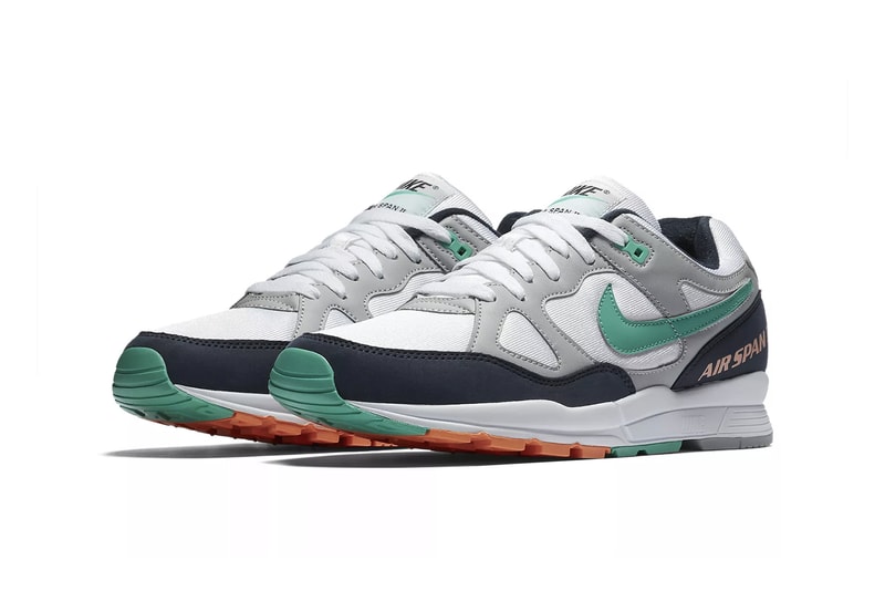 Nike Air Span II "Kinetic Green" New Colorway Shoes Kicks Trainers Sneakers Purchase Available Cop Buy Now Release Details Information Green Pink Crimson Bliss White Wolf Grey Obsidian Navy