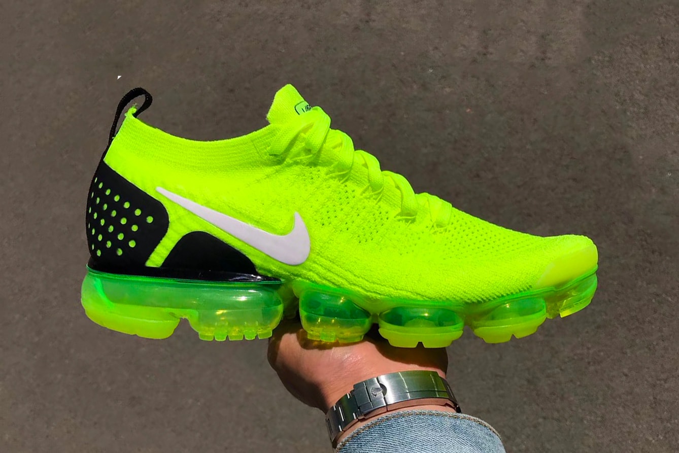 Nike Air VaporMax Flyknit 2 Volt First Look Release date purchase neon yellow sneaker