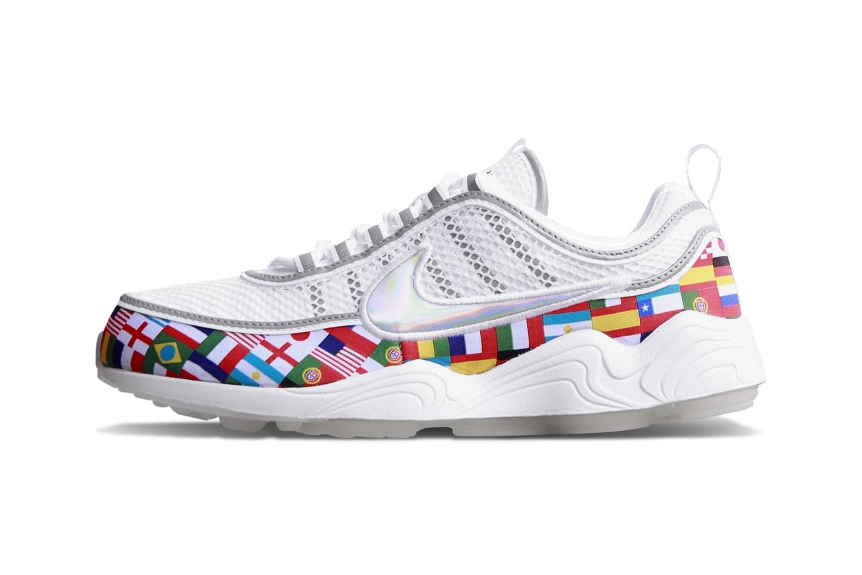 Nike Air Zoom Spiridon World Flags First Look international flags countries white sneakers release date