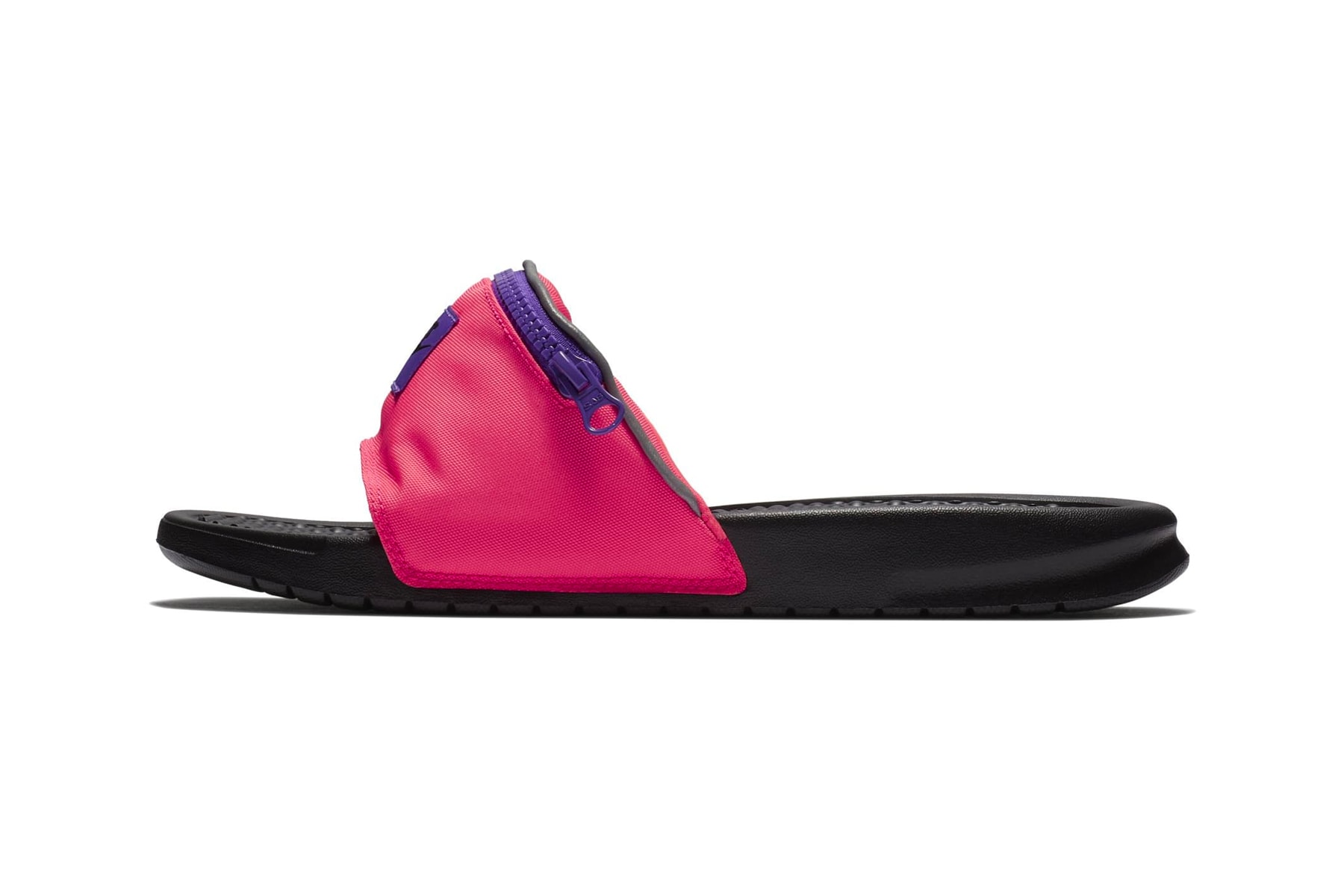 Nike benassi jdi fanny pack slides black pink