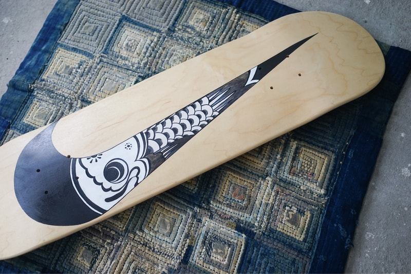 Nike classic Cortez Koinobori The Flying Hawk Studio Simple Union custom sneakers white blue print