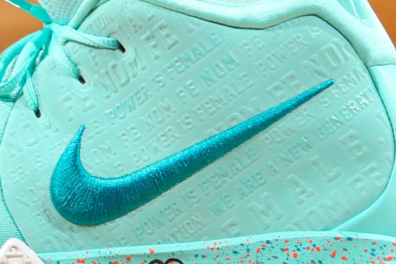 Jayson Tatum Nike Kyrie 4 aqua teal power is female We Are a New Generation sneakers footwear kyrie irving