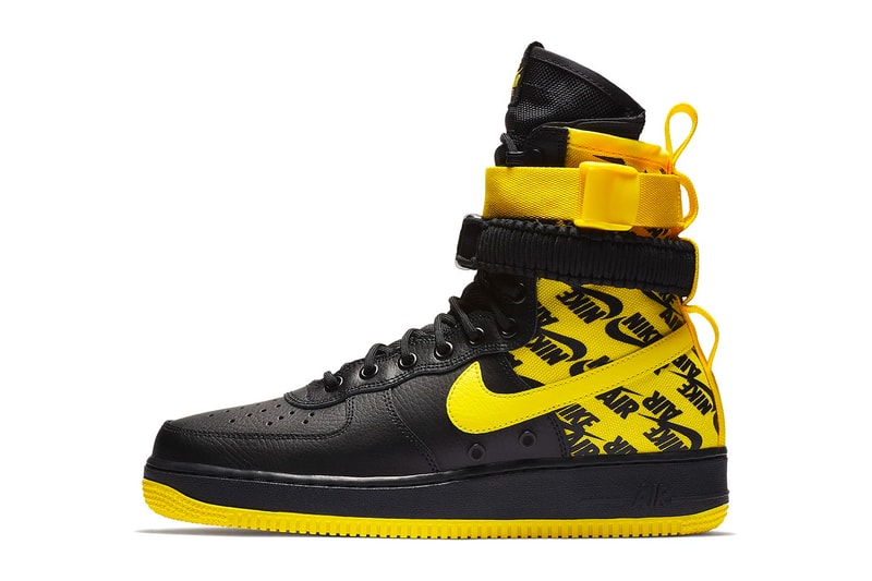 Nike Air Force 1 GS - Black - Speed Yellow 