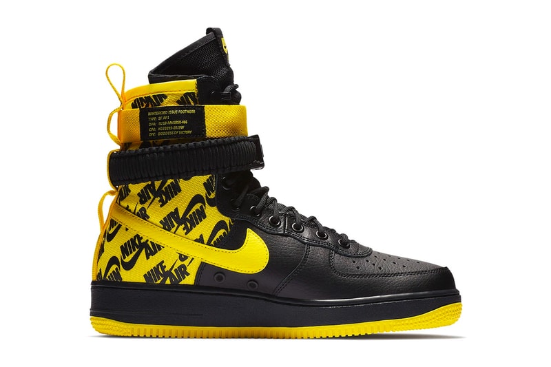 Nike SF-AF1 High Black Dynamic Yellow leather ballistic nylon sneakers footwear