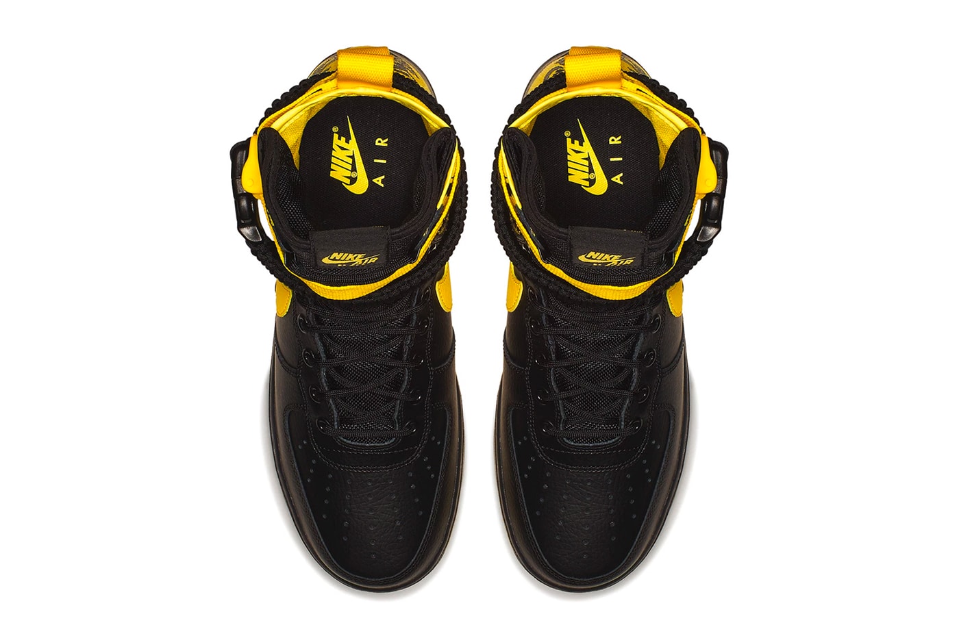 Nike SF-AF1 High Black Dynamic Yellow leather ballistic nylon sneakers footwear