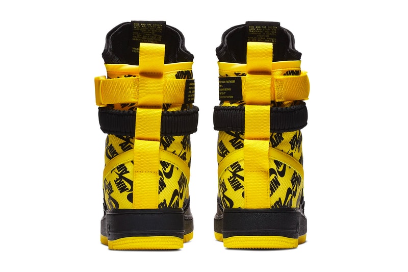 Nike SF-AF1 High Black Dynamic Yellow leather ballistic nylon sneakers footwear